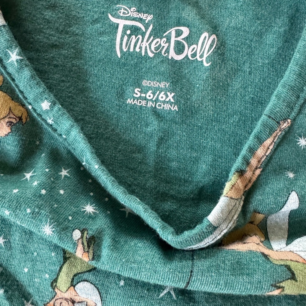 Disney Tinker Bell Dress Twirl Green Long Sleeve Girls Small 6/6x - Picture 5 of 5